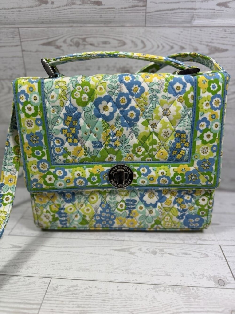Vera Bradley English Meadow Turn Lock Crossbody Handbag Retired 2011 Floral